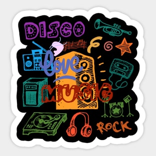 LOVE MUSIC, DISCO Sticker